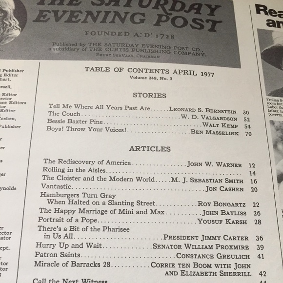 JIMMY CARTER on THE SATURDAY EVENING POST APR.77 100TH BIRTHDAY  OCTOBER 1, 2024 - Picture 7 of 7